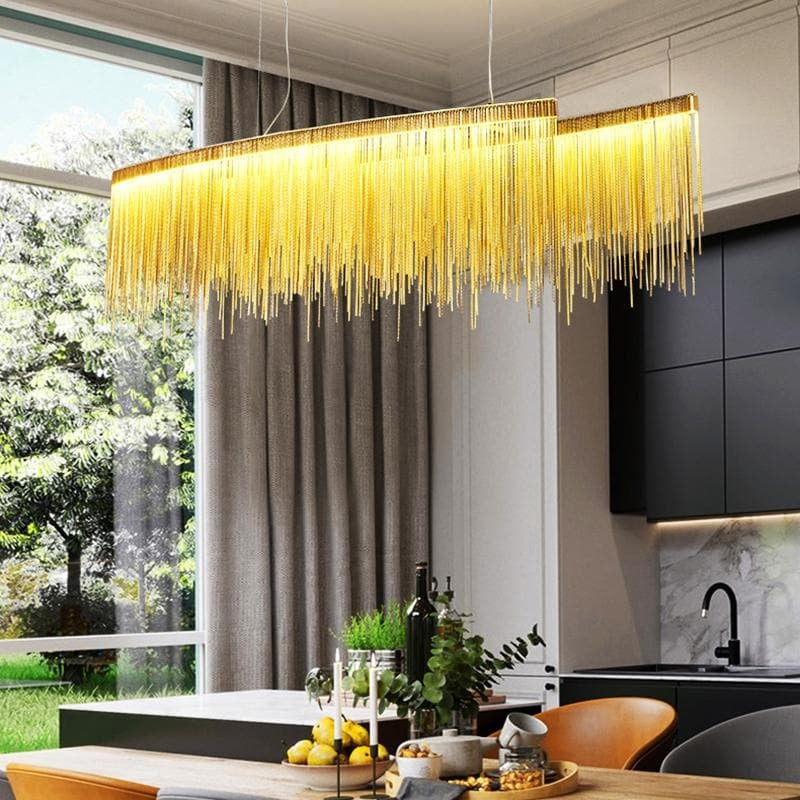 Liz Luxury Length Chain Tassel Chandelier