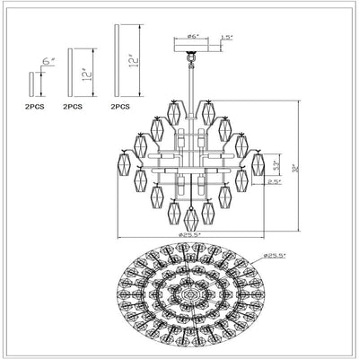 Chara Glass Large Chandelier - thebelacan