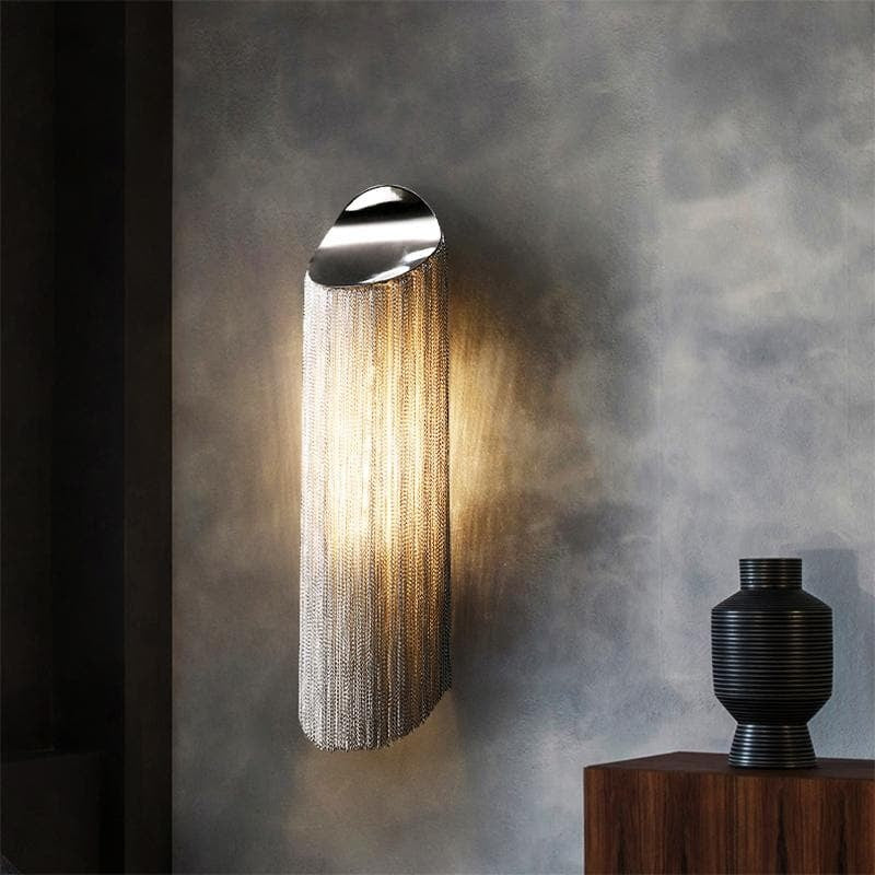 Liz Luxury Plated Aluminum Chain Long Wall Lamp