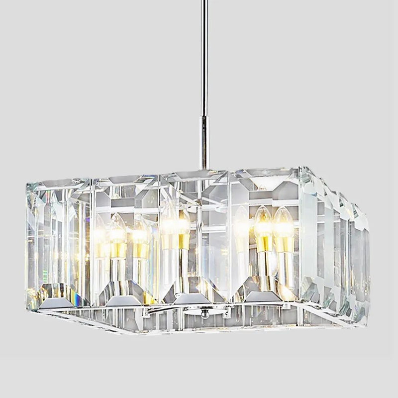 Hewson Multicurve Crystal Square Chandelier 24"