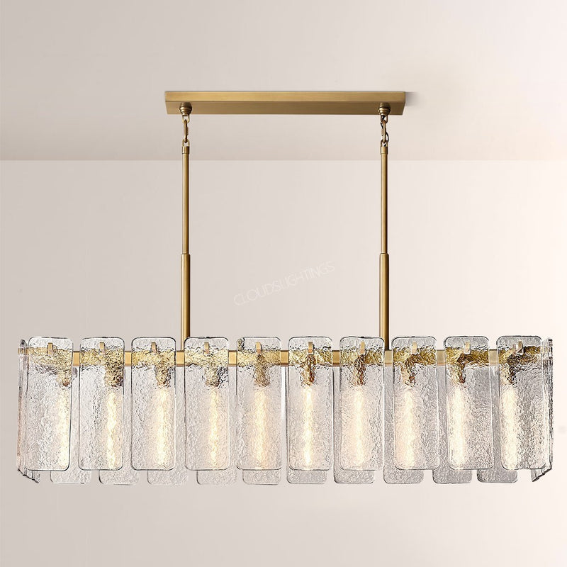 Camelot Glass Rectangular Chandelier 60"W