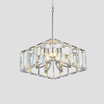 Hewson Multicurve Crystal Square Chandelier 24"