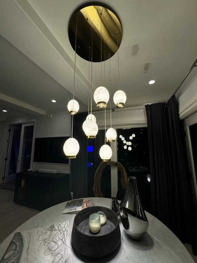 Alabaster Epoch Round LED Chandelier