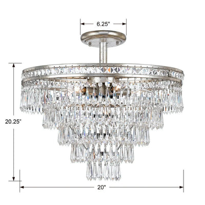 Mercer 7 Lights Semi Flush Mount Ceiling Light