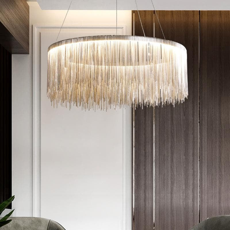 Liz Luxury Round Chain Tassel Chandelier