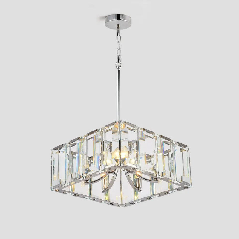 Hewson Multicurve Crystal Square Chandelier 24"