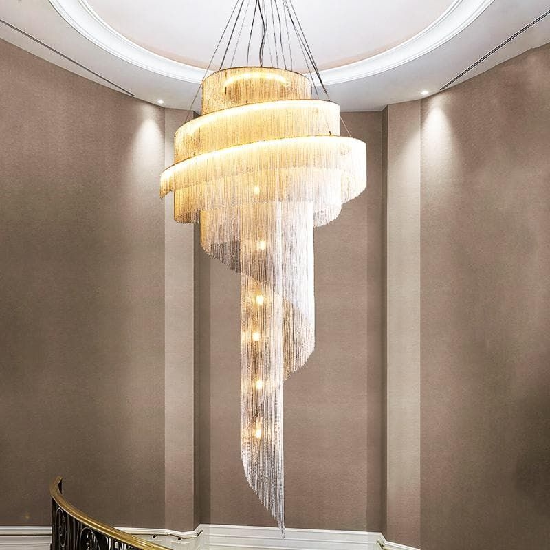 Liz Luxury Aluminum Chain Tassel Ring Multilayer Chandelier