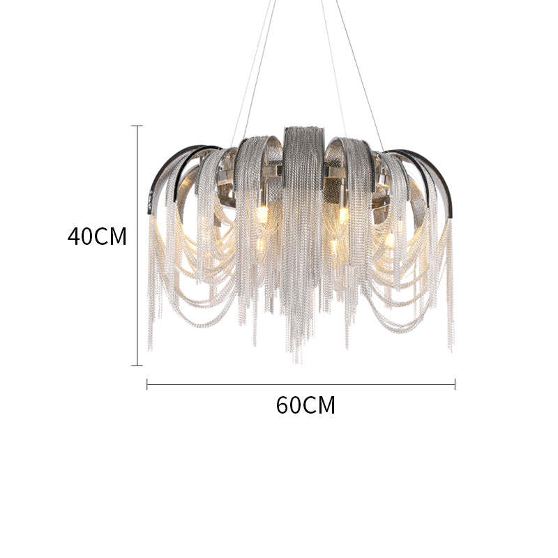 LizLuxury Aluminum Chain Tassel Chandelier