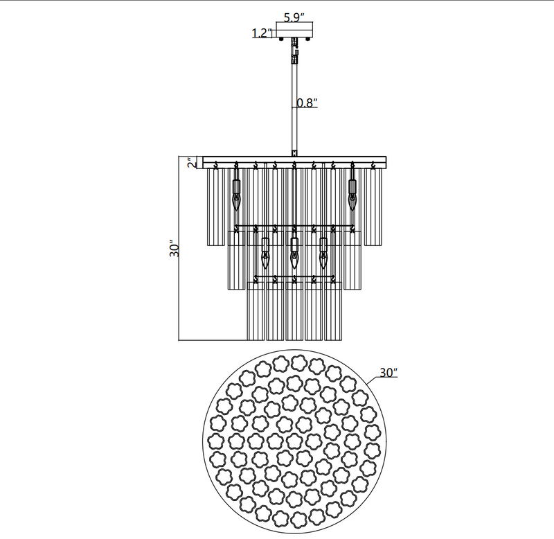 Cielle 3-Tier Round Chandelier 36” - thebelacan