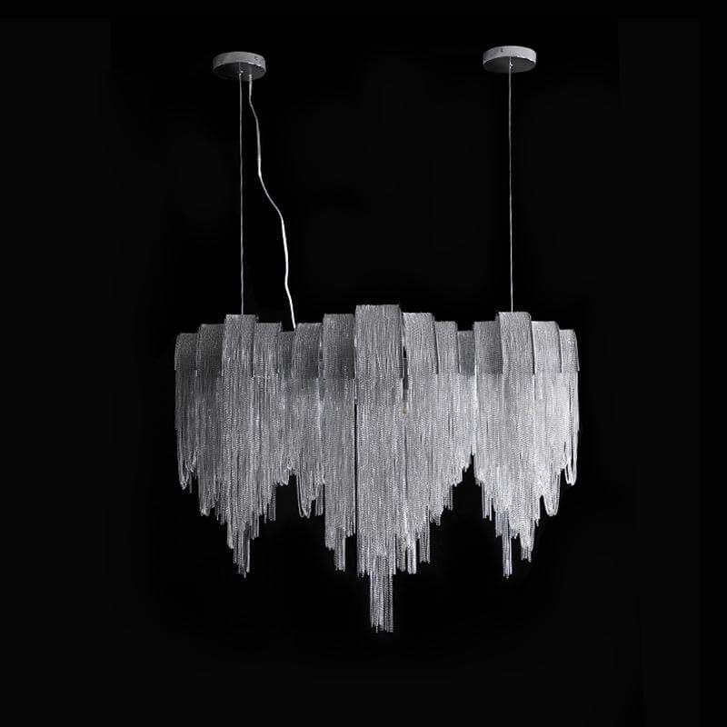 Liz Luxury Hardware Aluminum Chain  Long Branch Chandelier