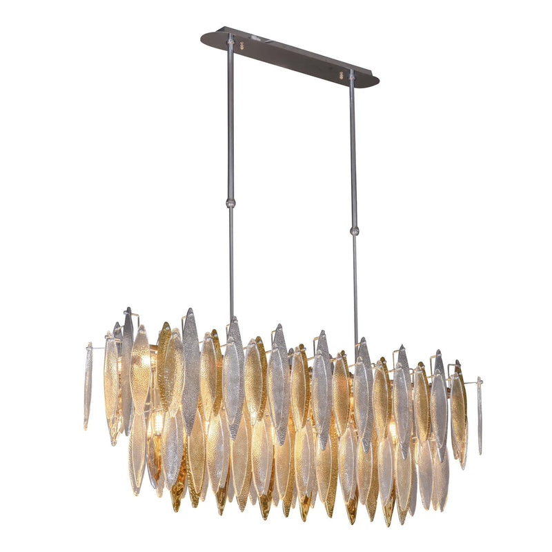 Ailin 2-Tier Linear Oval Glass Chandelier