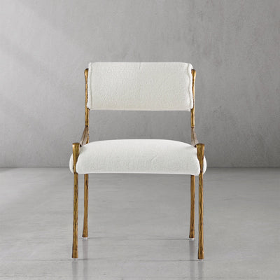Vintage Forged Retro Copper Iron Frame Armless Dining Chair