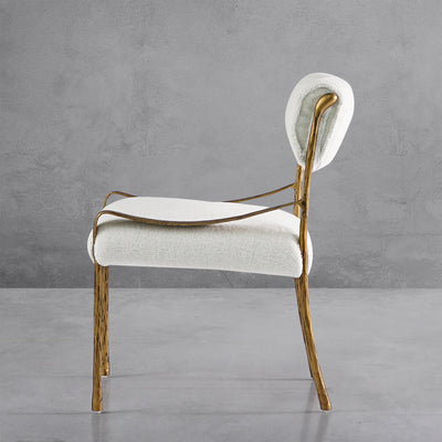 Vintage Forged Retro Copper Iron Frame Armless Dining Chair