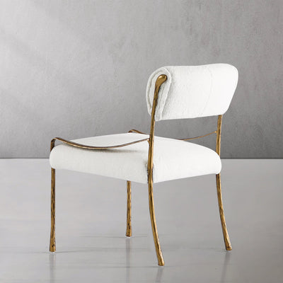 Vintage Forged Retro Copper Iron Frame Armless Dining Chair