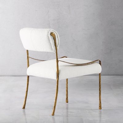 Vintage Forged Retro Copper Iron Frame Armless Dining Chair