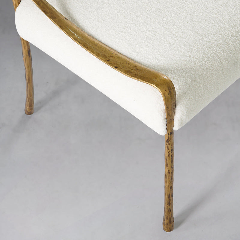 Vintage Forged Retro Copper Iron Frame Armless Dining Chair