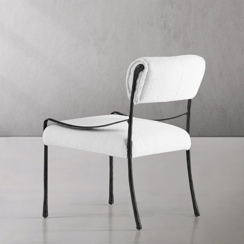 Vintage Forged Retro Copper Iron Frame Armless Dining Chair