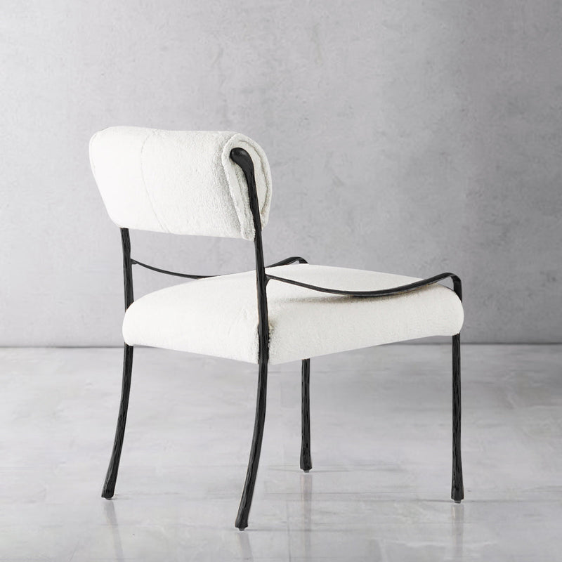 Vintage Forged Retro Copper Iron Frame Armless Dining Chair