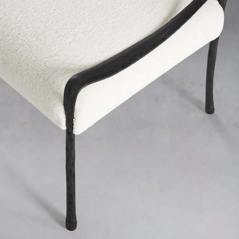 Vintage Forged Retro Copper Iron Frame Armless Dining Chair
