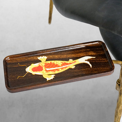 Vintage Forged Enamel Wooden Plate Leather Armchair
