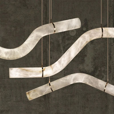 Alabaster Bent Tube Chandelier C