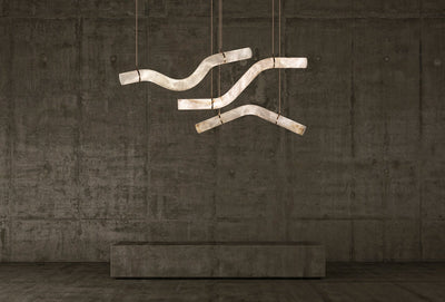 Alabaster Bent Tube Chandelier C