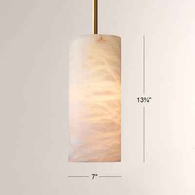 Hand-Carved Alabaster Cylinder Pendant
