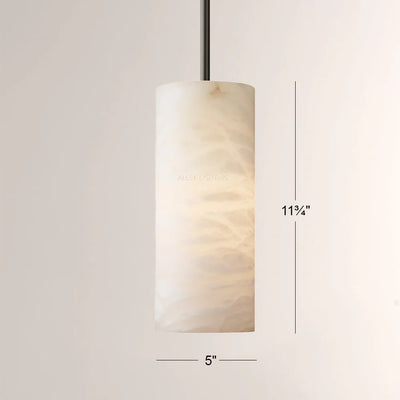 Hand-Carved Alabaster Cylinder Pendant