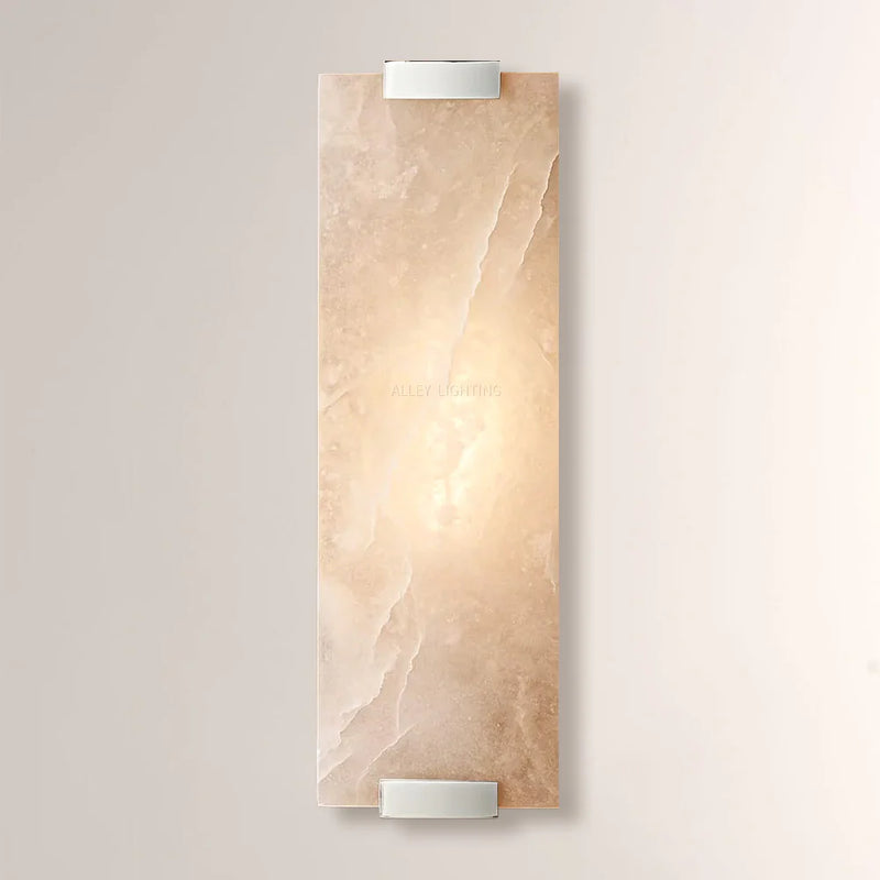 Hand-Carved Alabaster Grand Sconce