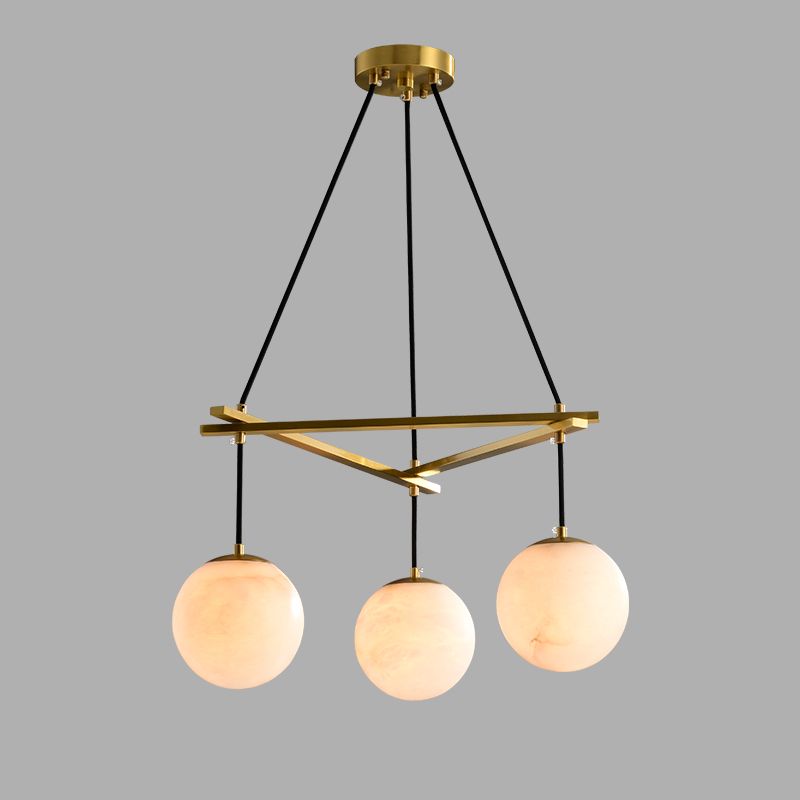 Alabaster Modern Round Ball Pendant Chandelier