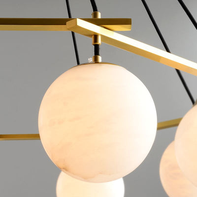 Alabaster Modern Round Ball Pendant Chandelier