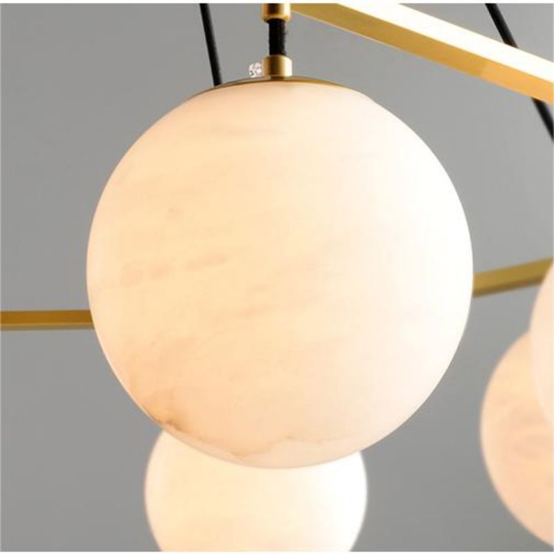 Alabaster Modern Round Ball Pendant Chandelier