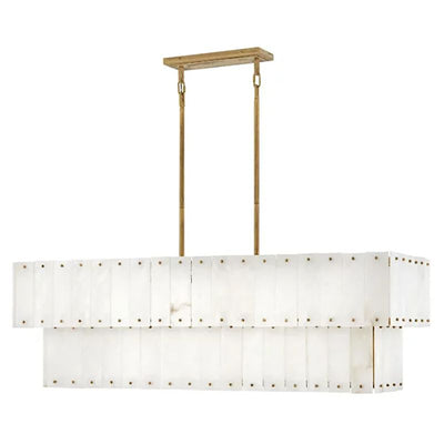 Alabaster Rancho  2-Tier Linear Chandelier