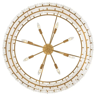 Alabaster Rancho  2-Tier Round Chandelier (34.25"D )