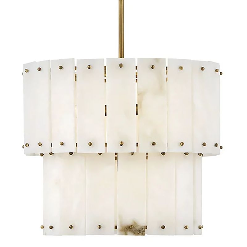 Alabaster Rancho  2-Tier Round Chandelier (Middle)