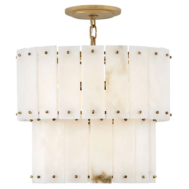 Alabaster Rancho  2-Tier Round Chandelier (Middle)