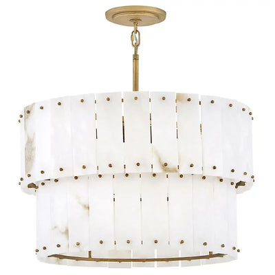 Alabaster Rancho  2-Tier Round Chandelier (34.25"D )