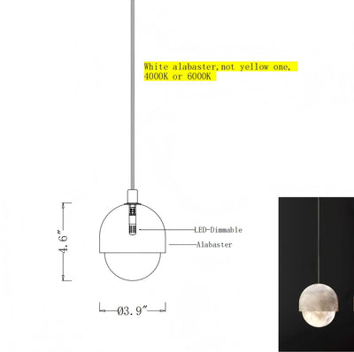 Alabaster Art Small Pendant Light