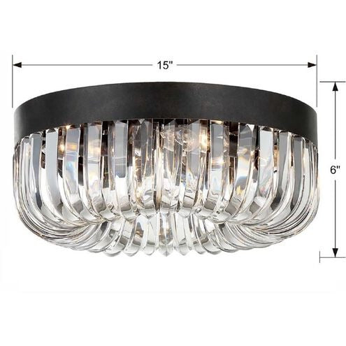 Alister 5 Light Round Flushmount 15",bedroom chandelier