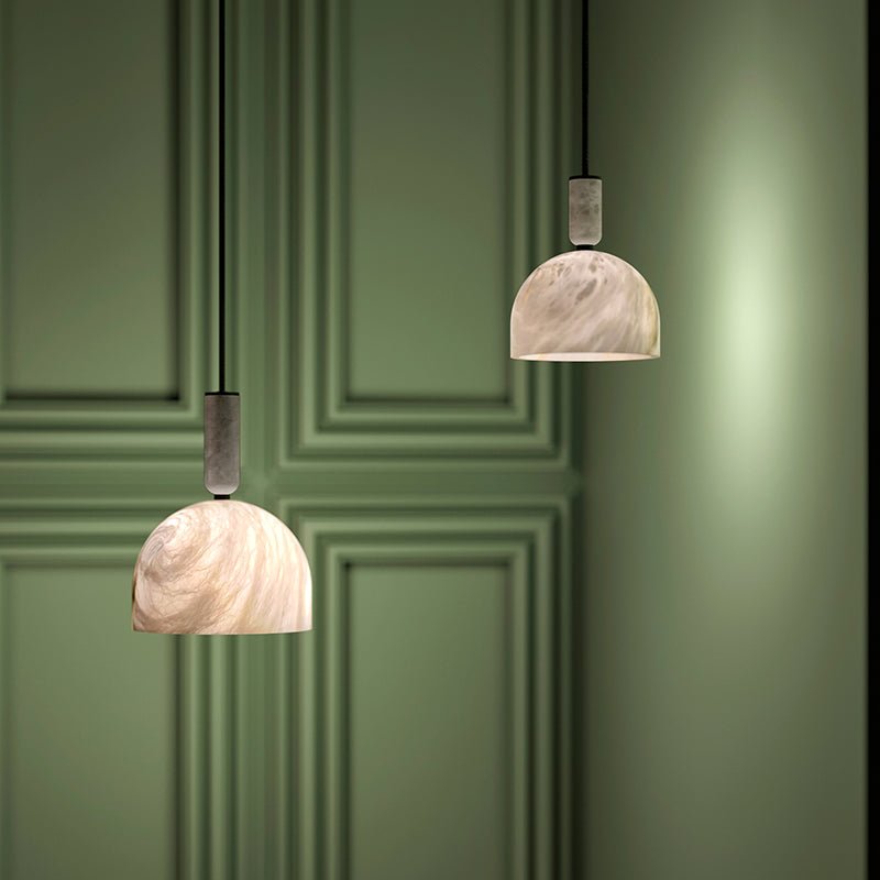 Alabaster Altus Hemisphere Pendant Light