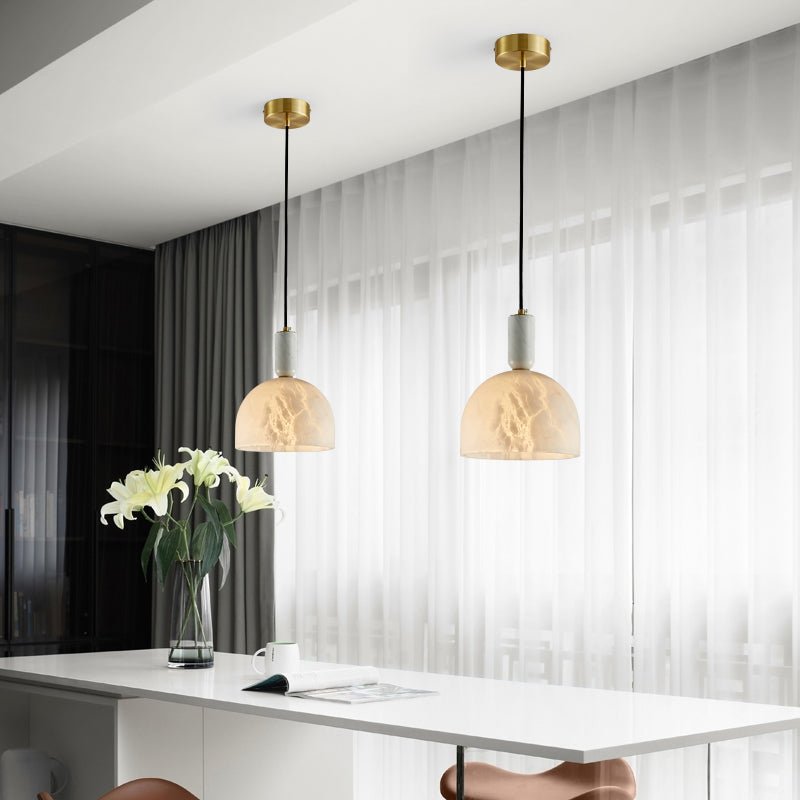 Alabaster Altus Hemisphere Pendant Light