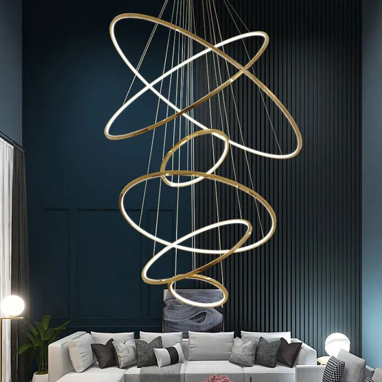 Amira Staircase  Multi Rings Chandelier