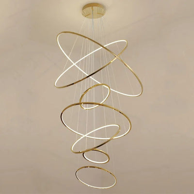 Amira Staircase  Multi Rings Chandelier