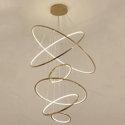 Amira Staircase  Multi Rings Chandelier