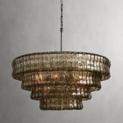 Amori 4-Tier Glass Round Chandelier 36"