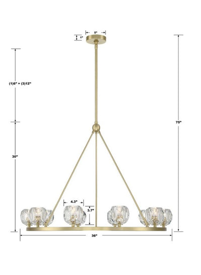 Aragon 10 Light Chandelier Glass