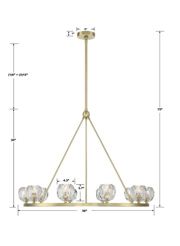 Aragon 10 Light Chandelier Glass