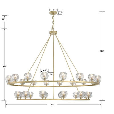 Aragon 30 Light Chandelier Glass