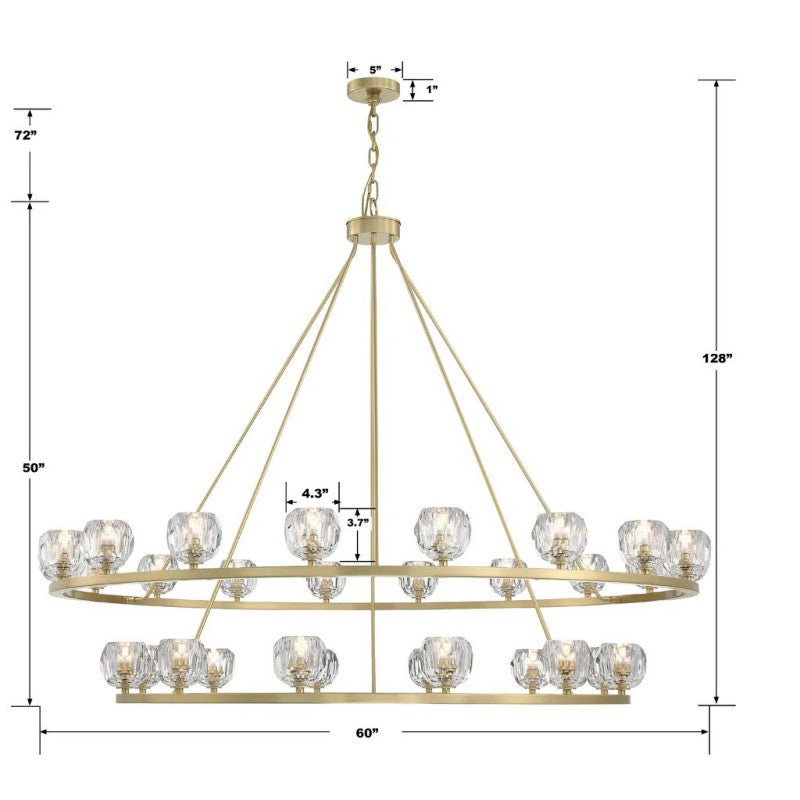 Aragon 30 Light Chandelier Glass