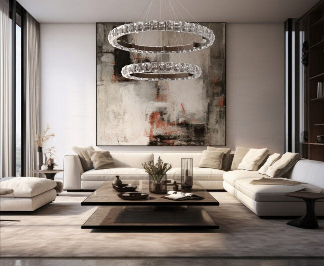 Aura Glass Ring Chandelier 60"D